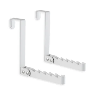 2 Pack Clothes Drying Rack, All Metal Over The Door Hooks, Thickness Adjustab...