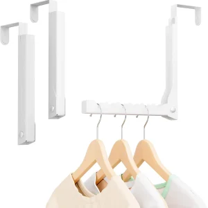 Over the Door Drying Rack, Foldable Metal Door Hanger, Space Saving Clothes