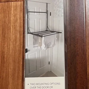 HH Over The Door Drying Rack Black Foldable Space Saver Laundry Air Dry Hanger